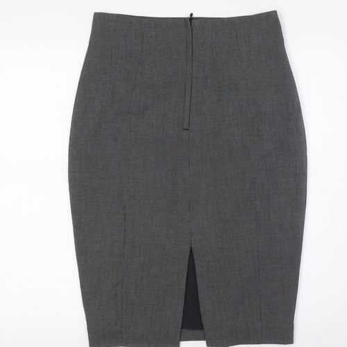 H&M Womens Grey Polyester Straight & Pencil Skirt Size 10 Zip