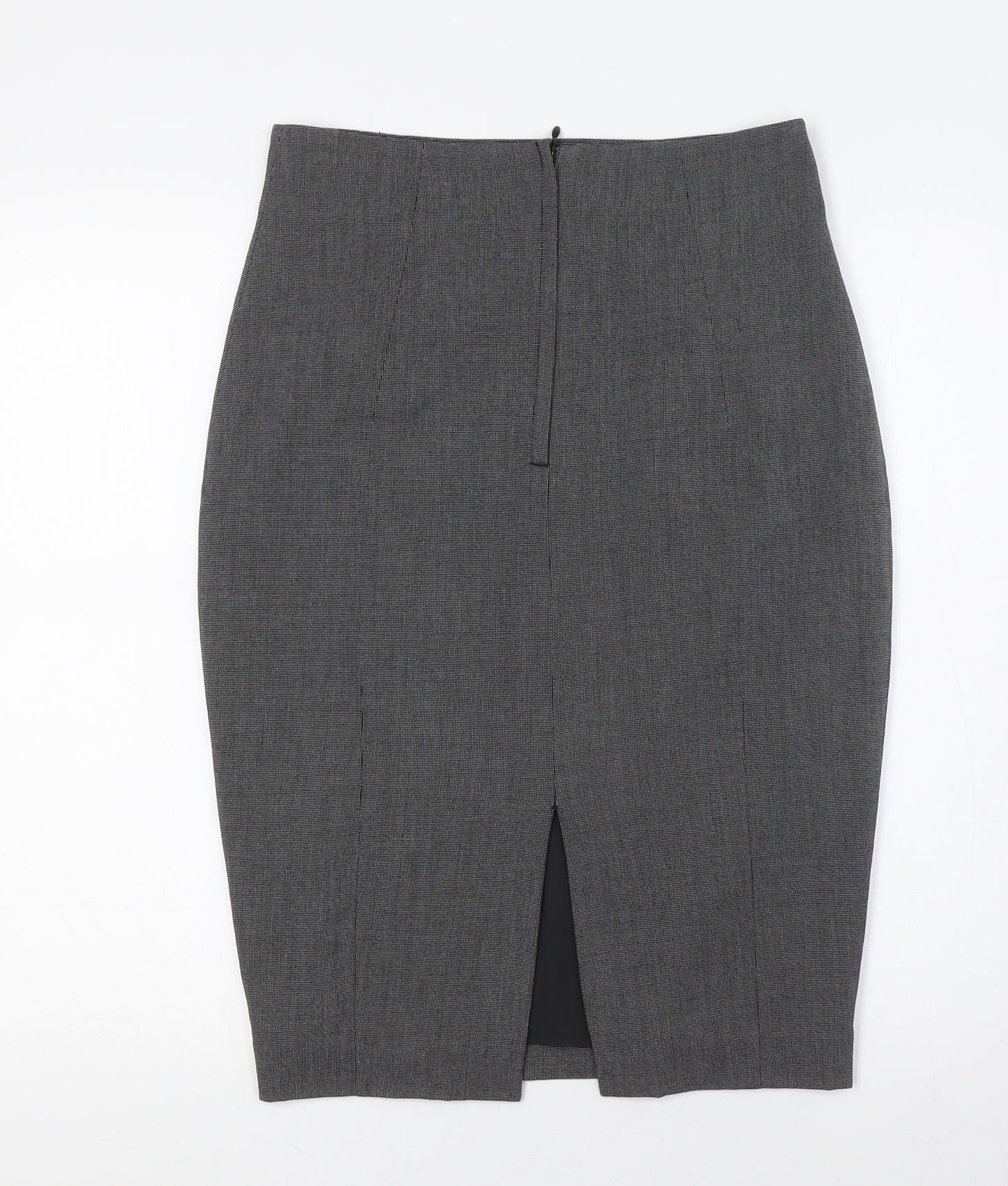 H&M Womens Grey Polyester Straight & Pencil Skirt Size 10 Zip