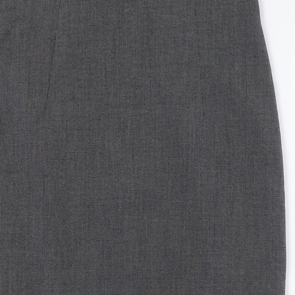 H&M Womens Grey Polyester Straight & Pencil Skirt Size 10 Zip