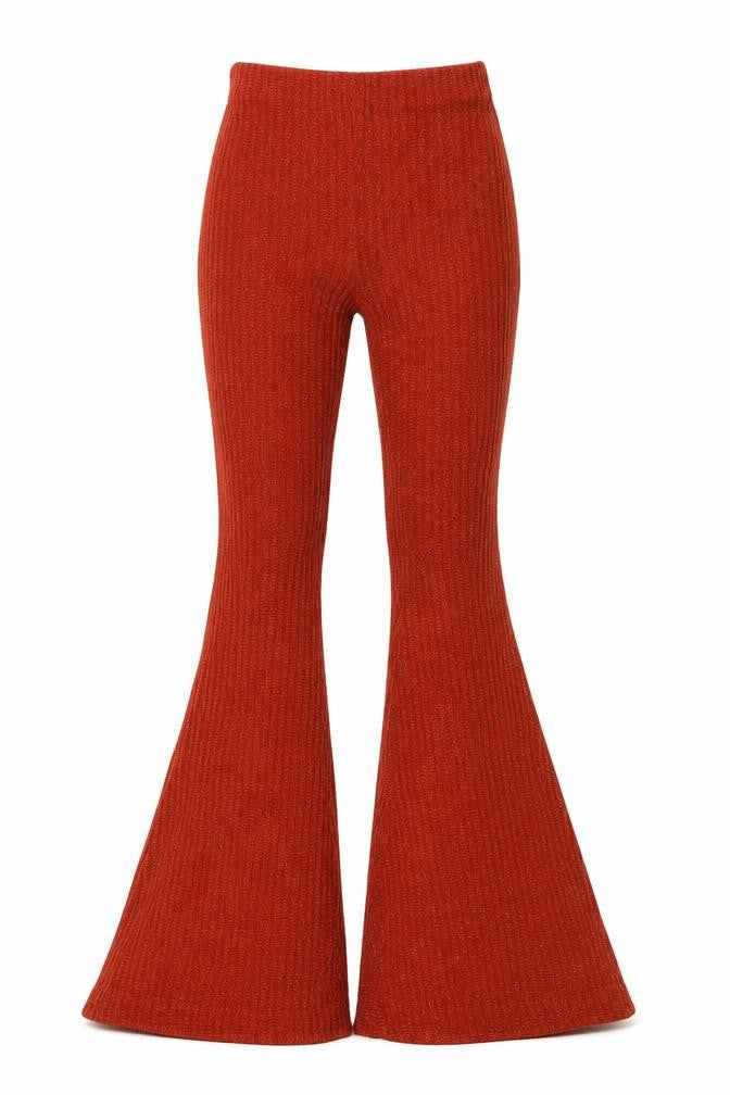 Front view of ASOS women’s orange polyester trousers, size UK 4, 32-inch leg regular