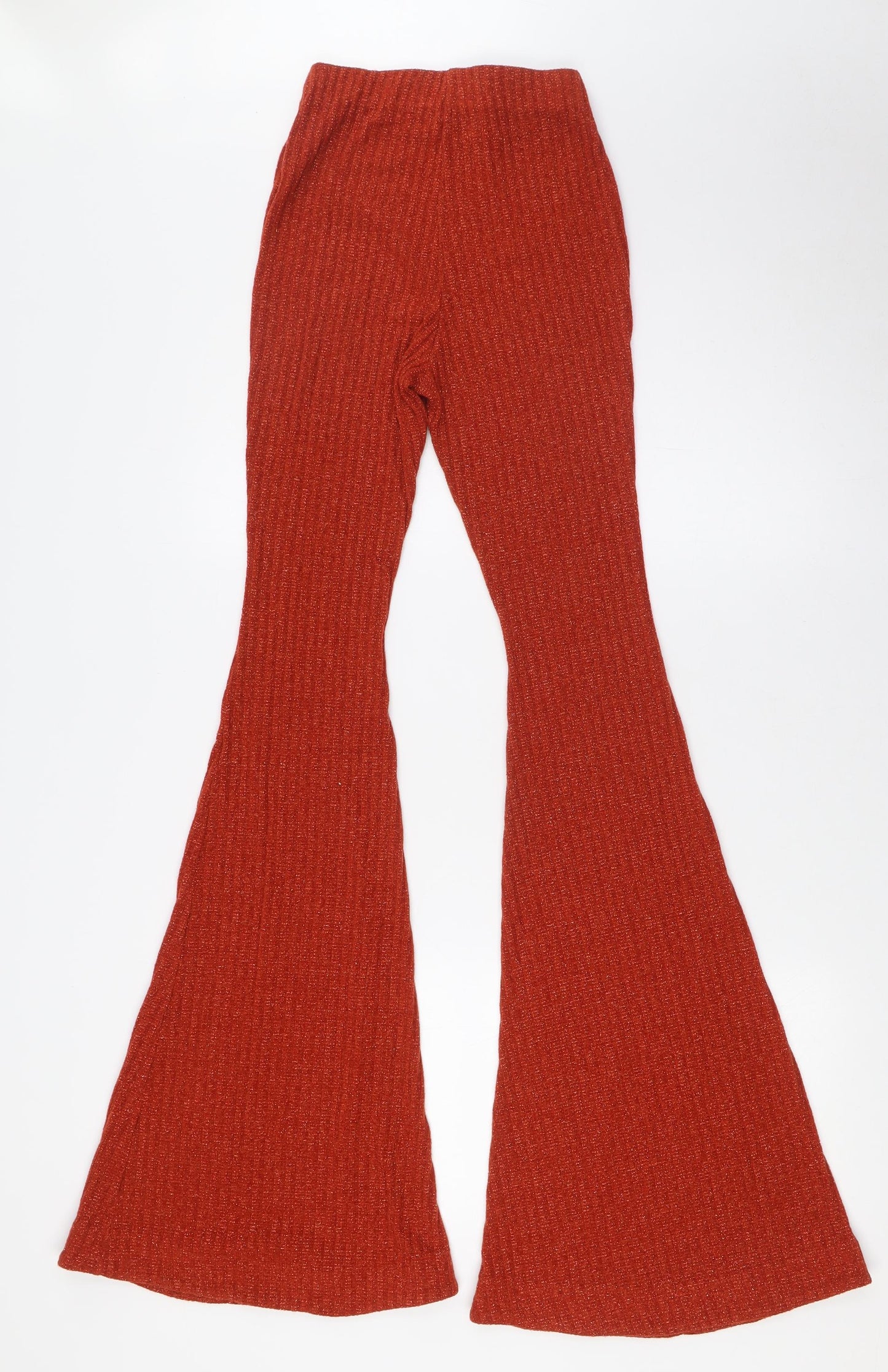 ASOS Womens Orange Polyester Trousers Size 4 L32 in Regular