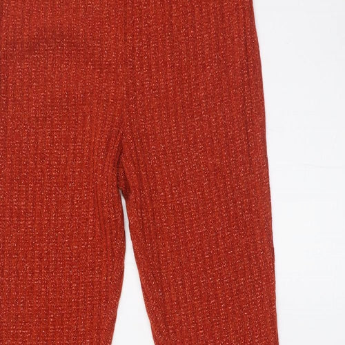 ASOS Womens Orange Polyester Trousers Size 4 L32 in Regular