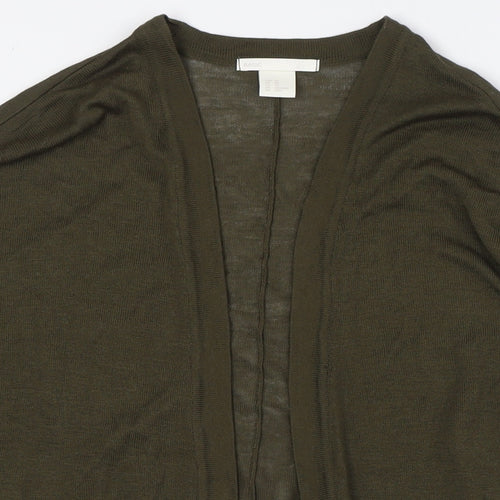 H&M Womens Green V-Neck Acrylic Cardigan Jumper Size XS