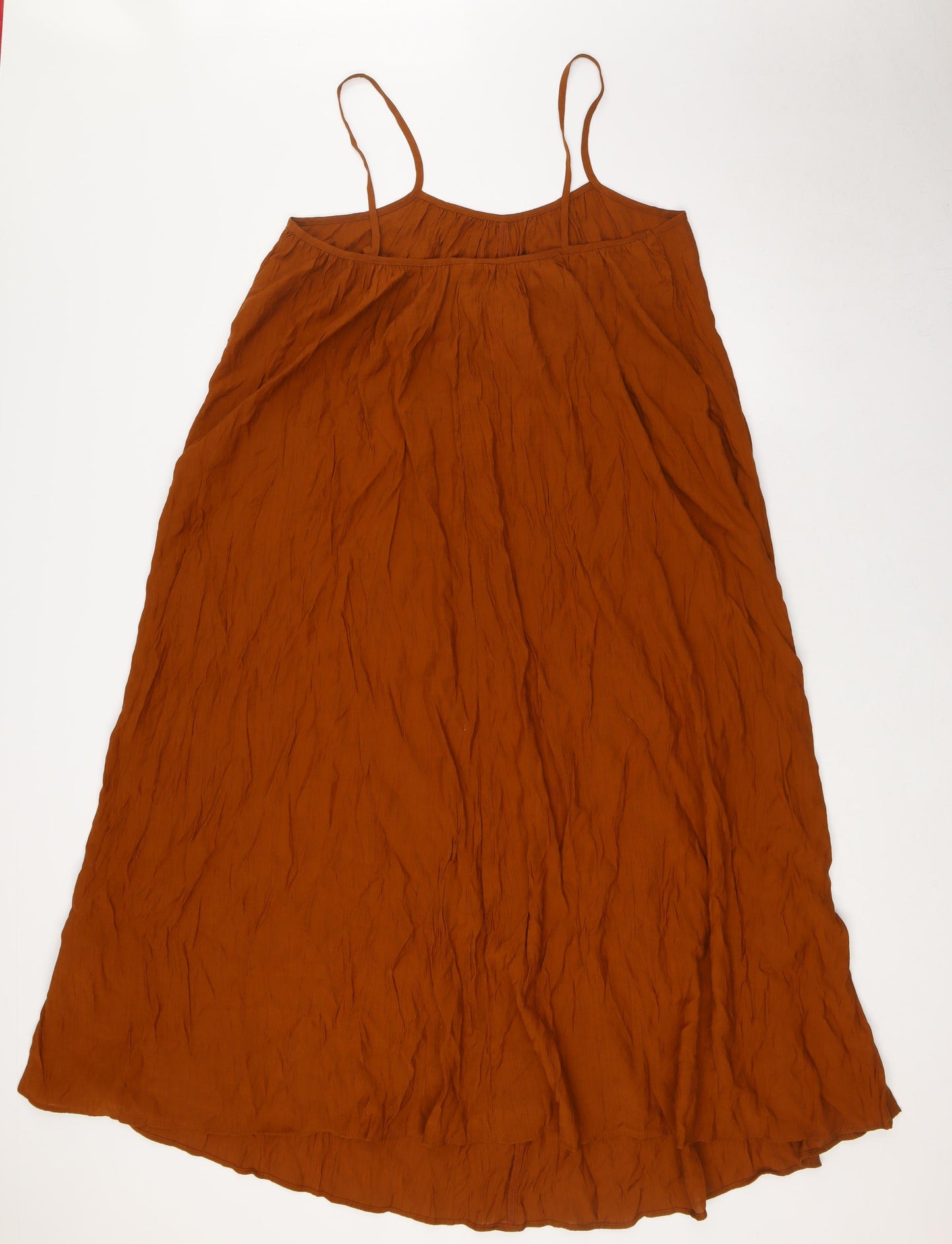 H&M Womens Brown Viscose A-Line Size S Scoop Neck