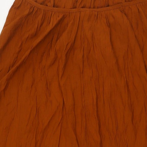 H&M Womens Brown Viscose A-Line Size S Scoop Neck