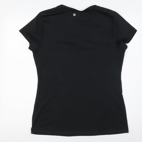 90 Degree Womens Black Polyester Basic T-Shirt Size L V-Neck