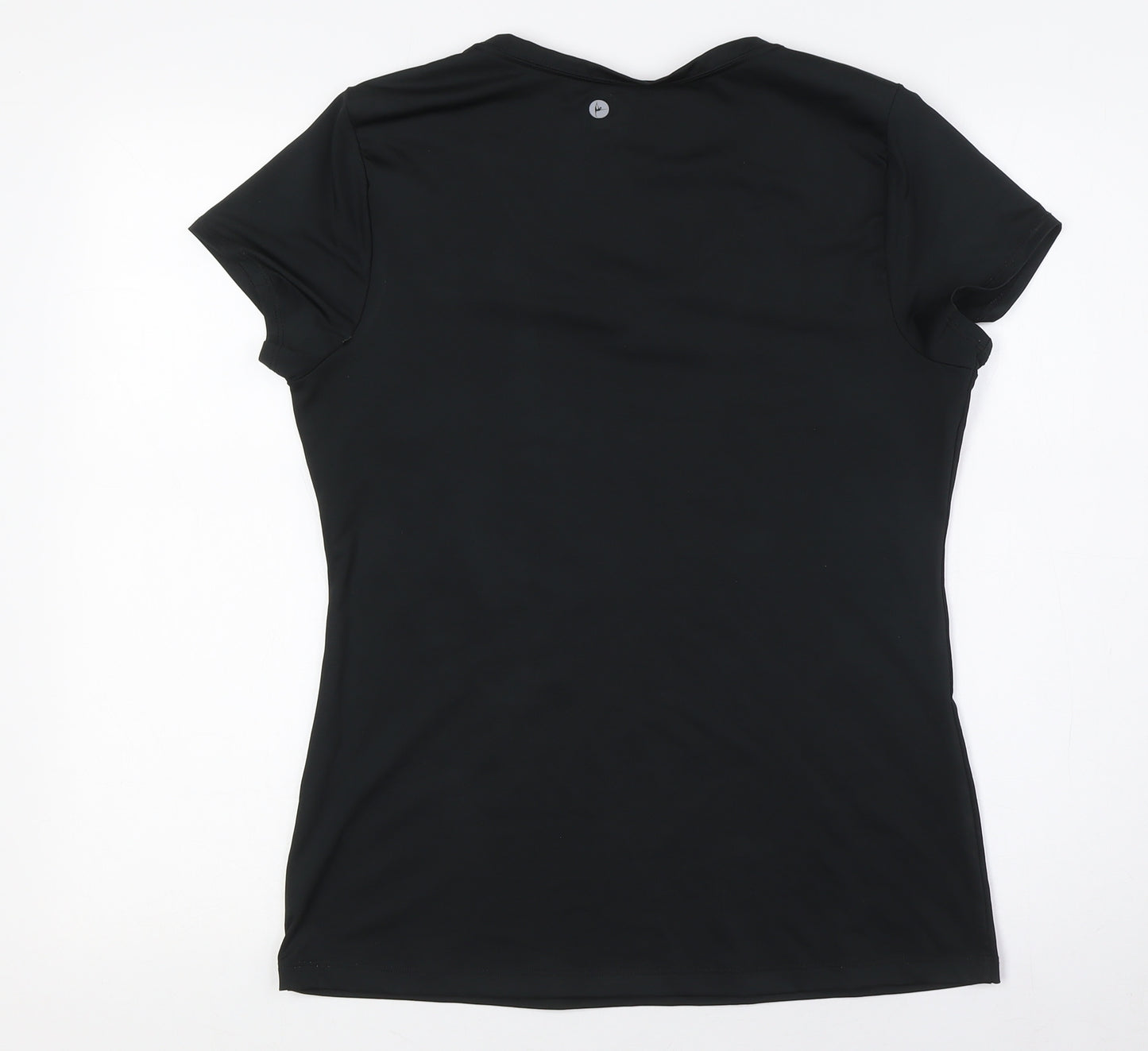90 Degree Womens Black Polyester Basic T-Shirt Size L V-Neck