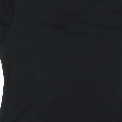 90 Degree Womens Black Polyester Basic T-Shirt Size L V-Neck
