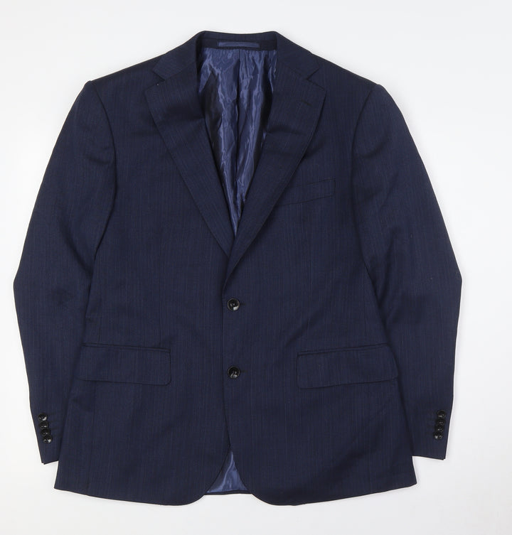 Marks and Spencer Mens Blue Wool Jacket Suit Jacket Size 38 Regular