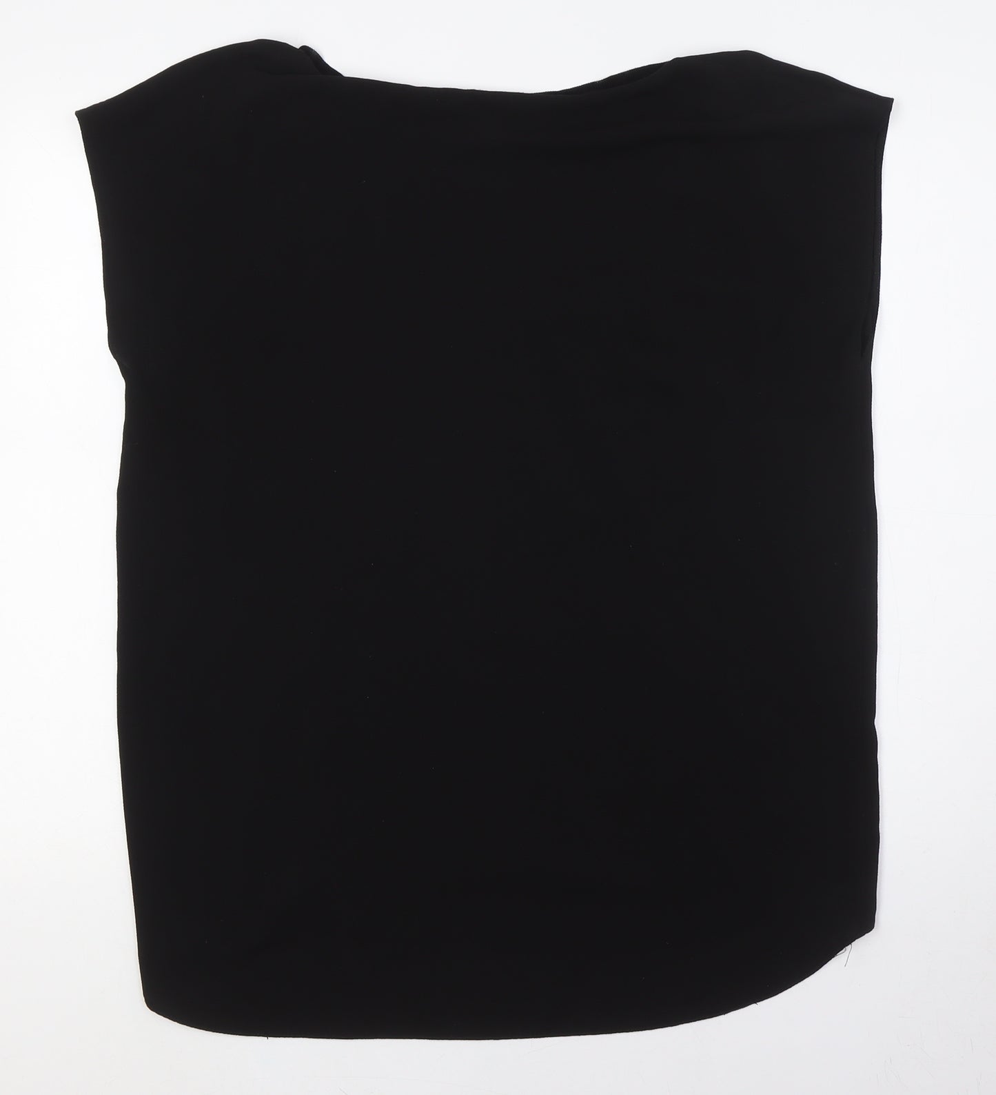 Wallis Womens Black Polyester Basic T-Shirt Size M V-Neck