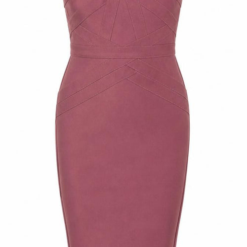 Lipsy Womens Pink Polyester Pencil Dress Size 8 Off the Shoulder Zip