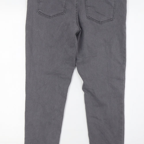 Denim & Co. Womens Grey Cotton Skinny Jeans Size 14 L28 in Regular Button