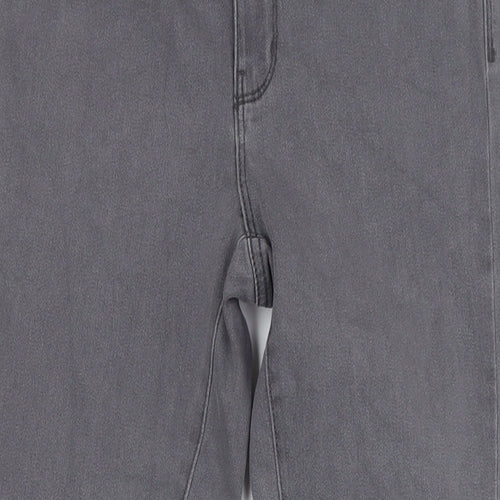 Denim & Co. Womens Grey Cotton Skinny Jeans Size 14 L28 in Regular Button