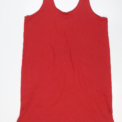 Marks and Spencer Womens Red Solid Viscose Cami Dress Size L