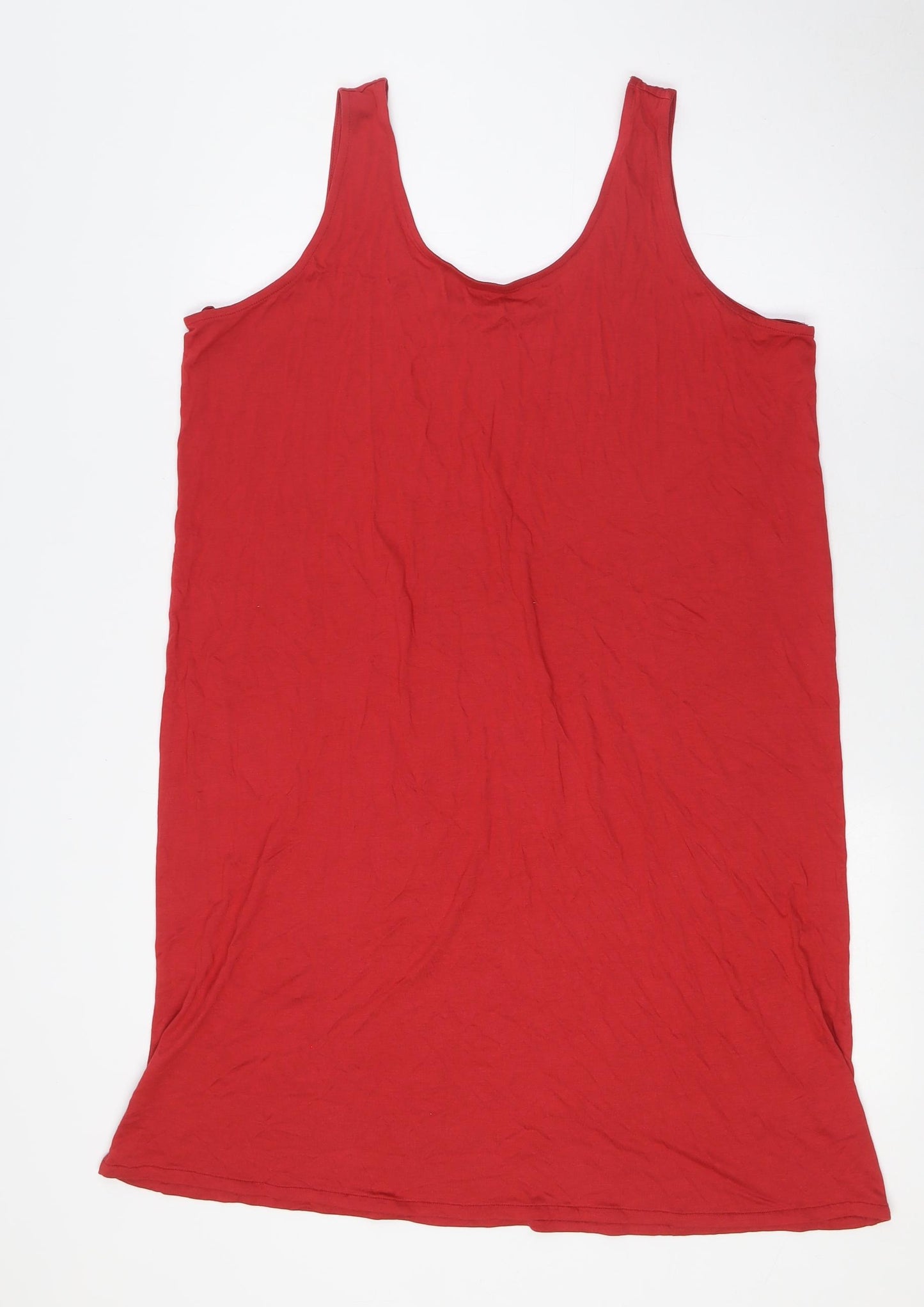 Marks and Spencer Womens Red Solid Viscose Cami Dress Size L