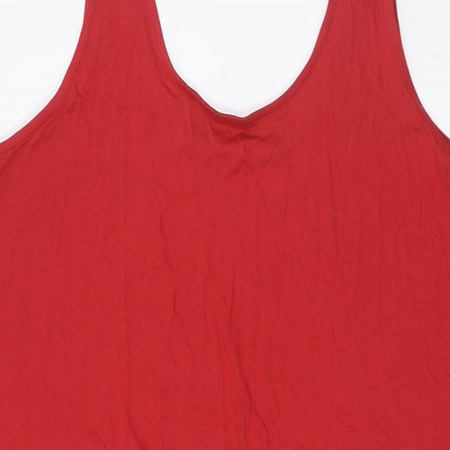 Marks and Spencer Womens Red Solid Viscose Cami Dress Size L