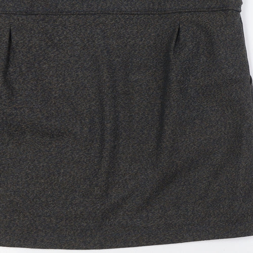 Skunkfunk Womens Grey Polyester A-Line Skirt Size 12 Zip - Pockets