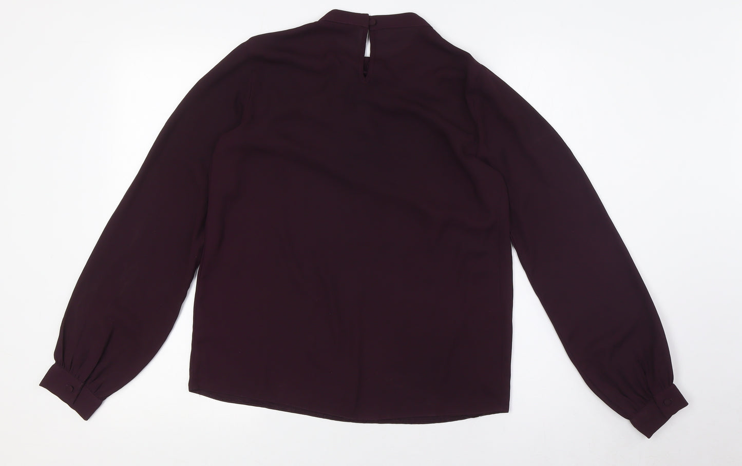 Dorothy Perkins Womens Purple Polyester Basic Button-Up Size 8 Mock Neck
