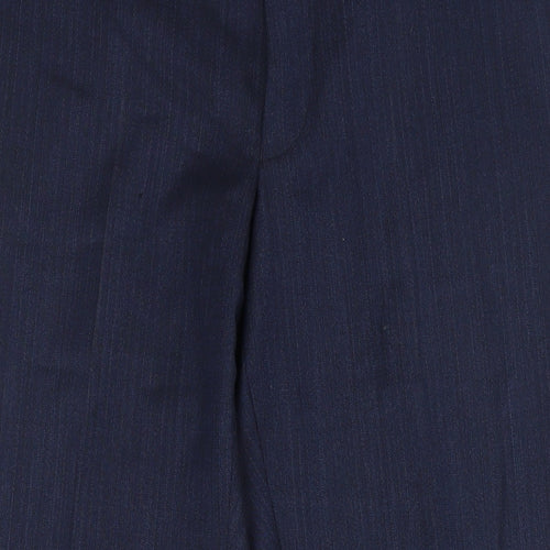 Marks and Spencer Mens Blue Polyester Trousers Size 34 in L29 in Regular Zip