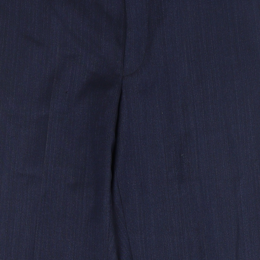 Marks and Spencer Mens Blue Polyester Trousers Size 34 in L29 in Regular Zip