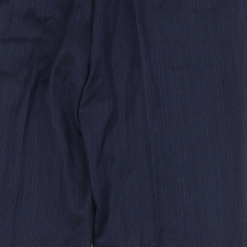 Marks and Spencer Mens Blue Polyester Trousers Size 34 in L29 in Regular Zip