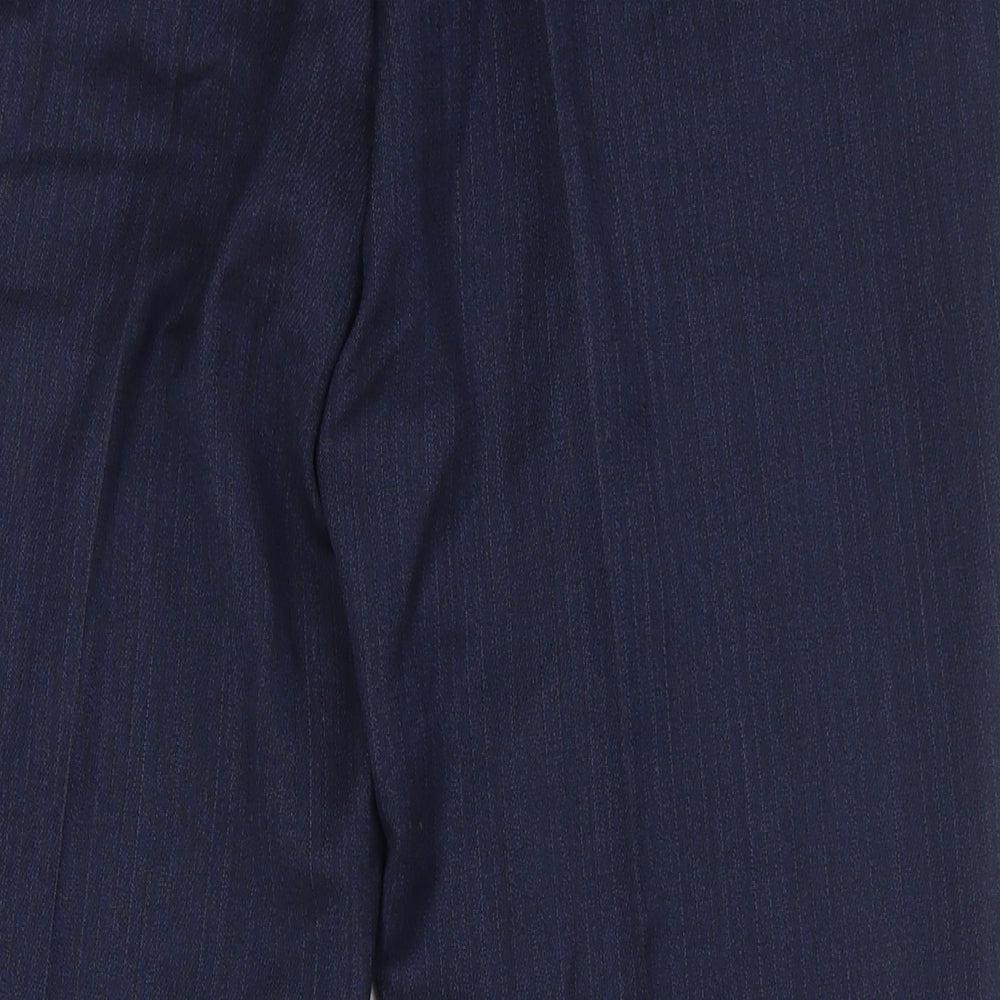 Marks and Spencer Mens Blue Polyester Trousers Size 34 in L29 in Regular Zip