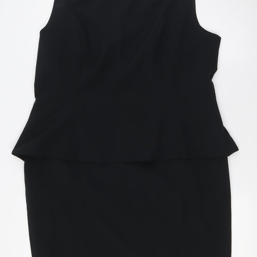 Very Womens Black Polyester A-Line Size 18 Round Neck Zip