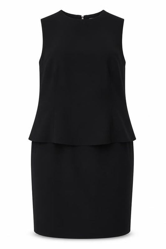 Front view of Very women’s black polyester a-line, size UK 18, round neck zip