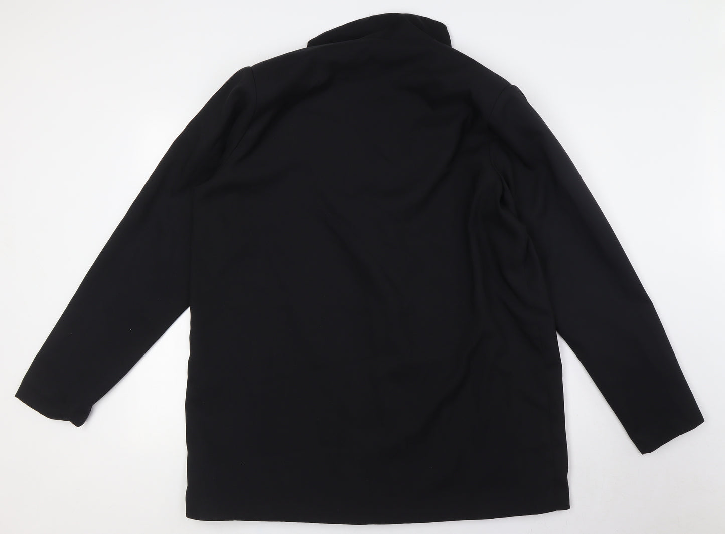 PRETTYLITTLETHING Womens Black Jacket Size 16 Button - Shoulder Pads
