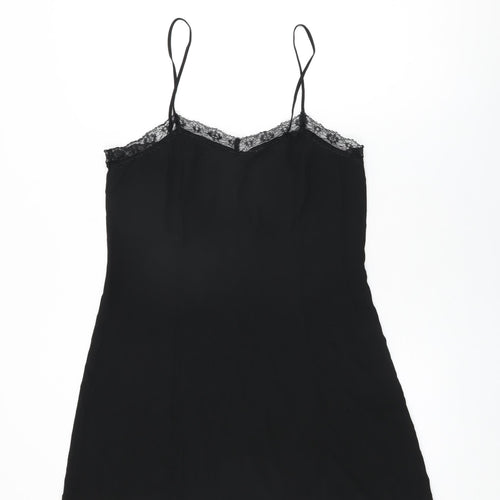 H&M Womens Black Polyester Mini Size 14 V-Neck Pullover