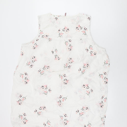 Fairy Dust Womens White Floral Cotton Top Dress Size 16