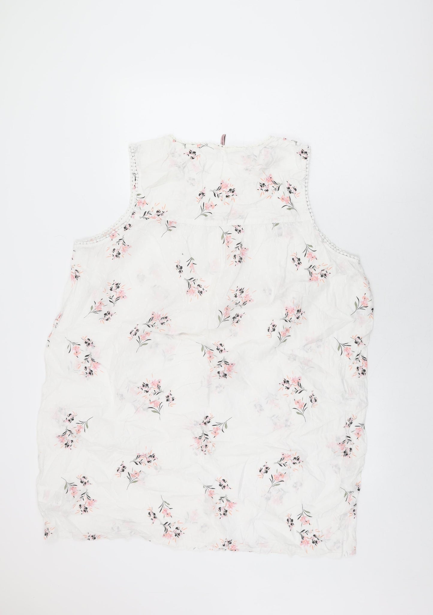 Fairy Dust Womens White Floral Cotton Top Dress Size 16