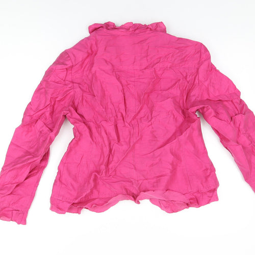 DELMOD Womens Pink Jacket Size 16 Button