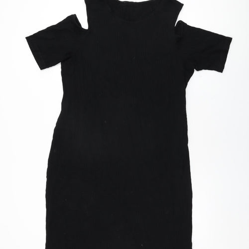 Marks and Spencer Womens Black Viscose Bodycon Size 22 Round Neck Pullover