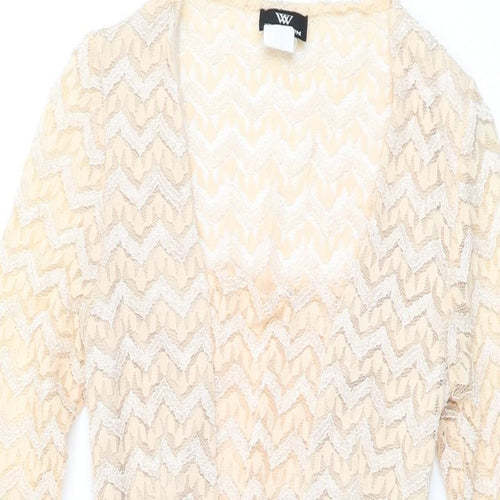 Va Va Voom Womens Beige Geometric Cotton Bodycon Size S Square Neck Pullover