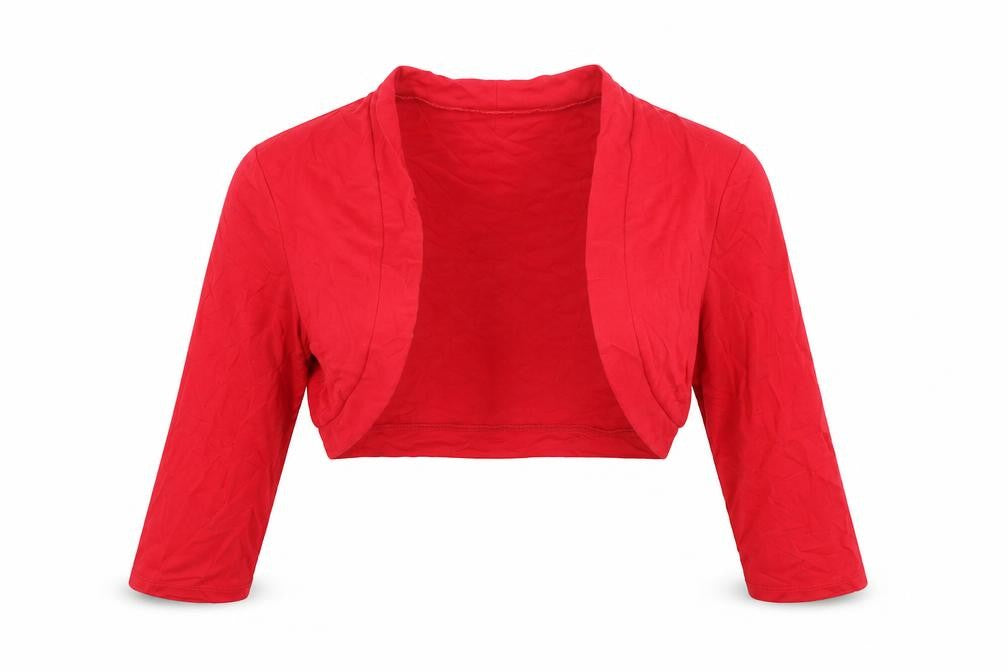 Marks and Spencer Womens Red Viscose Cropped T-Shirt Size 14 V-Neck