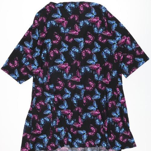 Capsule Womens Black Geometric Polyester Shift Size 30 V-Neck Pullover