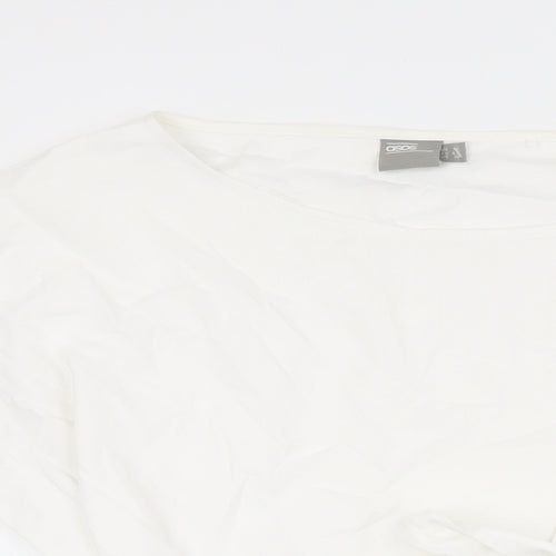 ASOS Womens White Polyester Basic T-Shirt Size 14 Round Neck