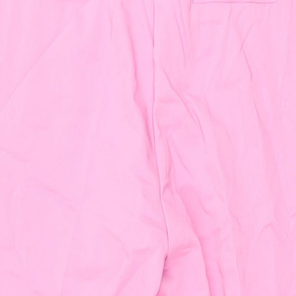 NEXT Womens Pink Cotton Trousers Size 14 L28 in Regular Zip