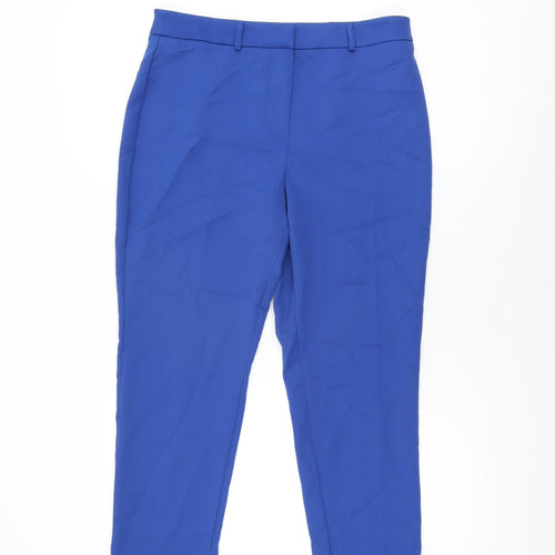 Et Vous Womens Blue Polyester Trousers Size 12 L27.5 in Regular Zip