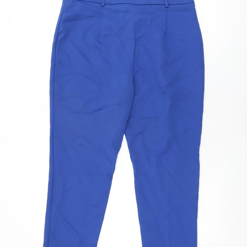 Et Vous Womens Blue Polyester Trousers Size 12 L27.5 in Regular Zip