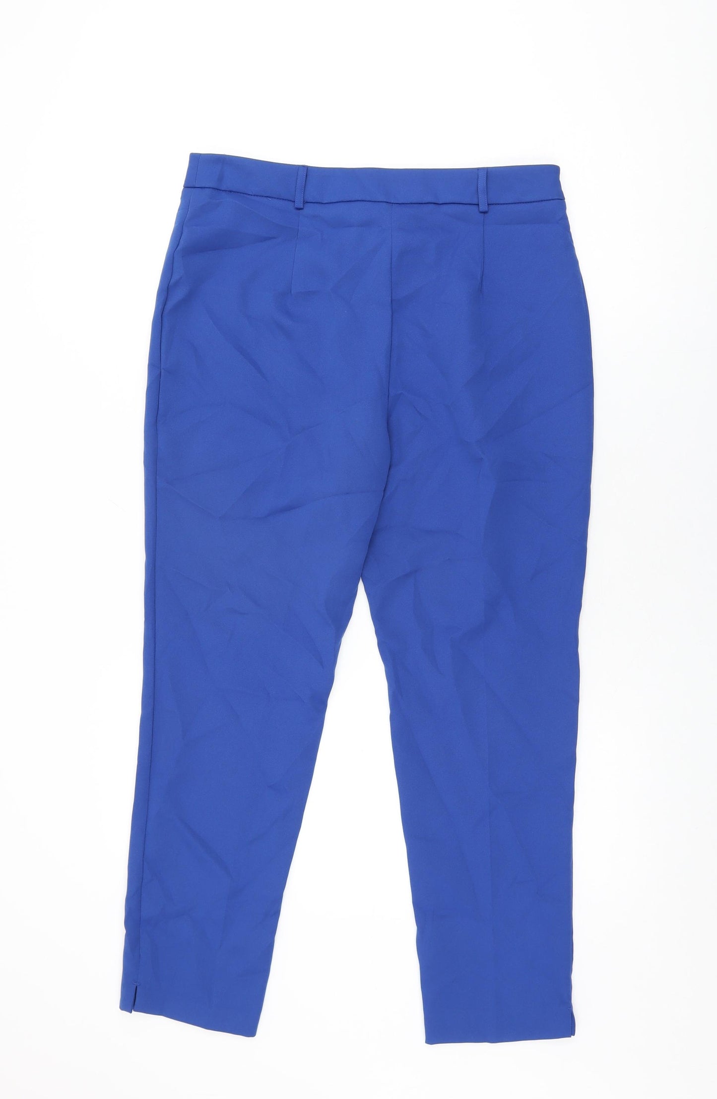 Et Vous Womens Blue Polyester Trousers Size 12 L27.5 in Regular Zip