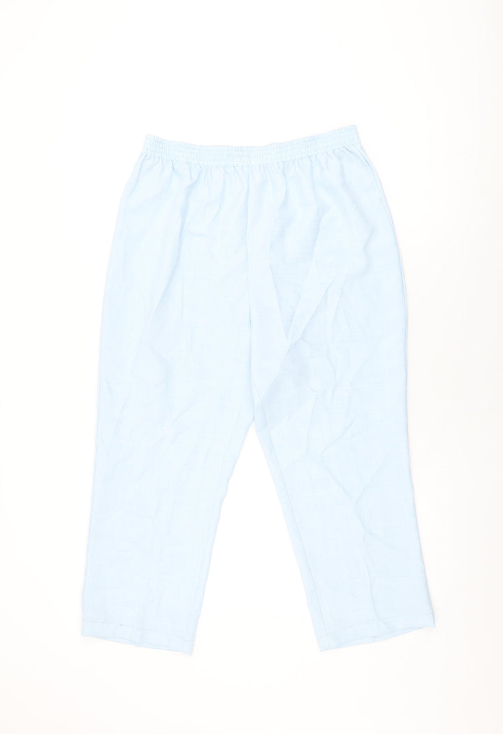 Damart Womens Blue Polyester Trousers Size 14 L23 in Regular