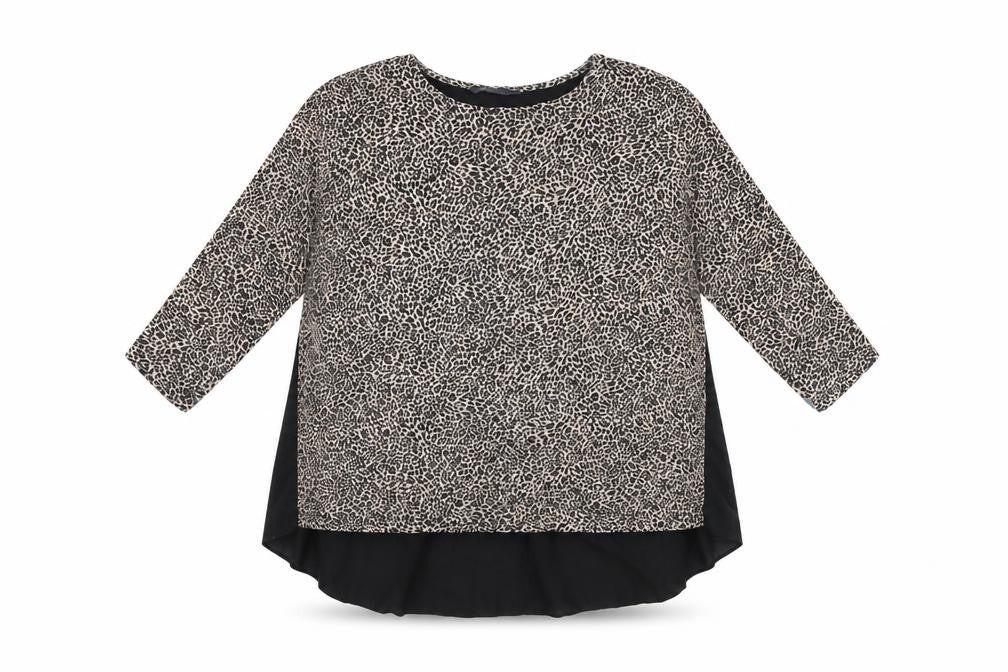 Marks and Spencer Womens Beige Animal Print Viscose Basic T-Shirt Size 10 Round Neck