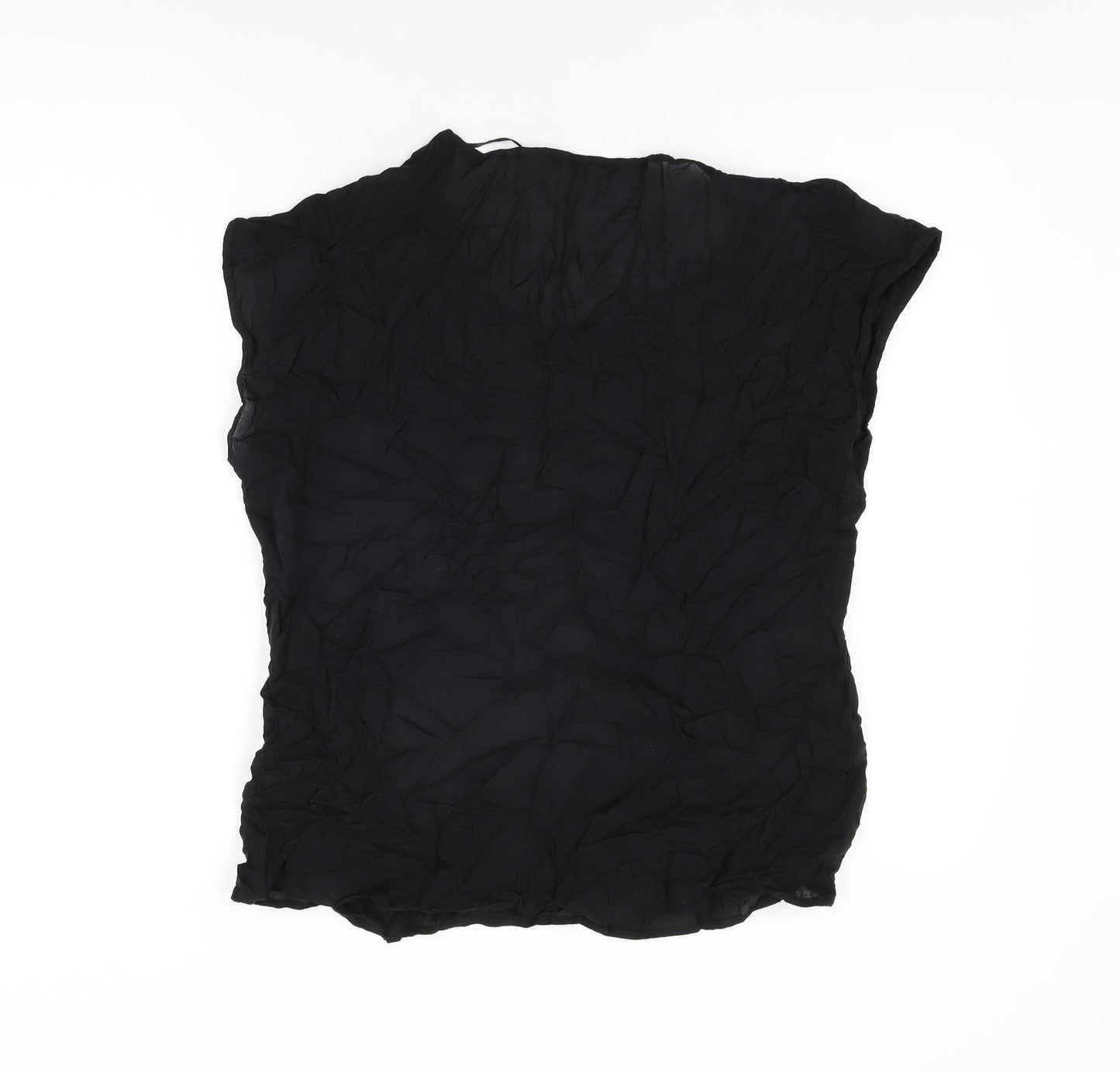 Sandwich Womens Black Viscose Basic T-Shirt Size 16 Round Neck