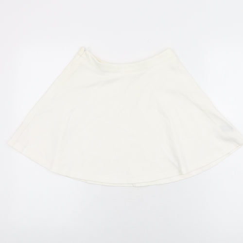 Cider Womens White Polyester Skater Skirt Size XS Zip