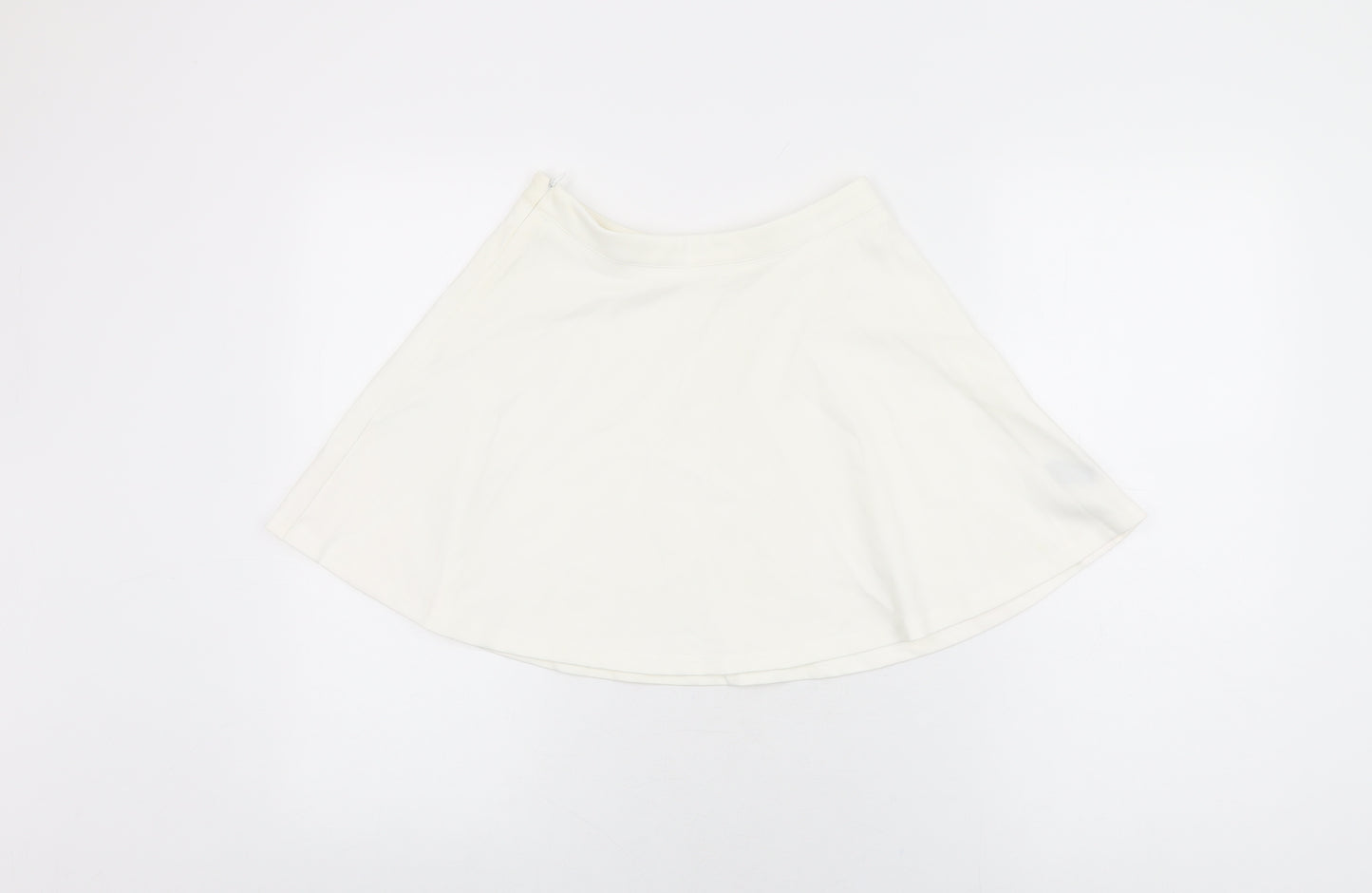 Cider Womens White Polyester Skater Skirt Size XS Zip