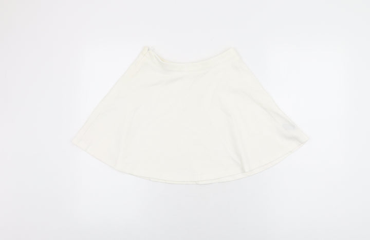 Cider Womens White Polyester Skater Skirt Size XS Zip