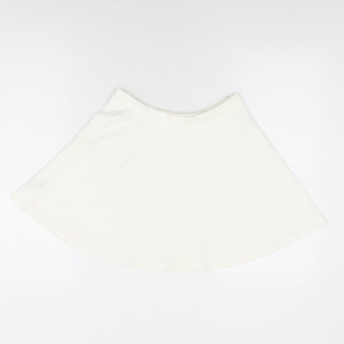Cider Womens White Polyester Skater Skirt Size XS Zip