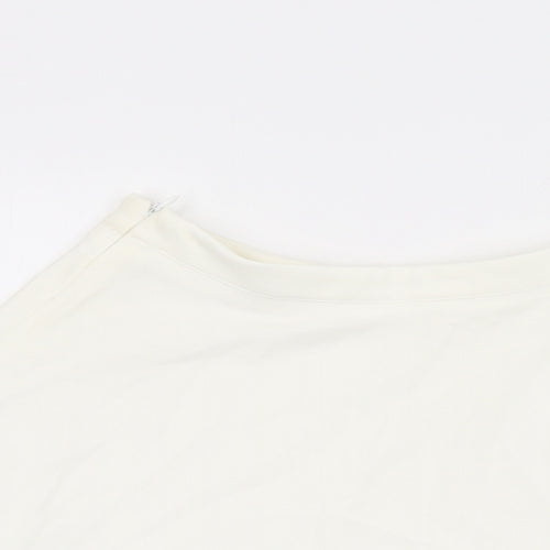 Cider Womens White Polyester Skater Skirt Size XS Zip